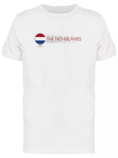 

the netherlands map marker flag men's tee -image by shutterstock, White;black