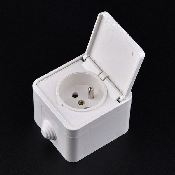 

smart power plugs 2pcs ip44 french waterproof socket 16a 250v standard socket, france dust, splash