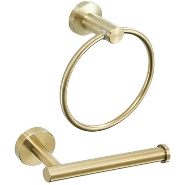 

towel ring set, toilet paper holder and wall mount 2 pieces bathroom hardware accessories racks