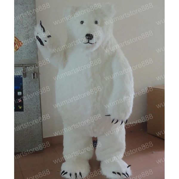 Vestito da partito di prestazione dell'attrezzatura del personaggio dei cartoni animati di prestazione della fase del costume della mascotte del grande orso bianco di alta qualità