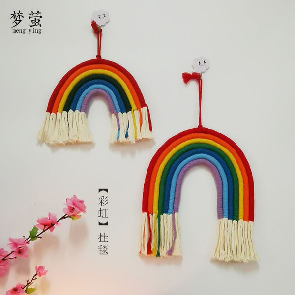 

souvenirs pendant rainbow tapestry woven cotton rope diy handmade material bag homemade children's gift bedroom living room decoration