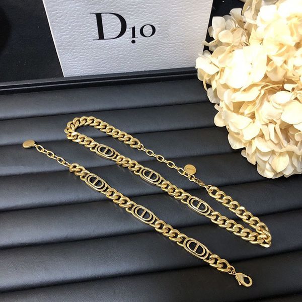 

letter necklace bracelet men's hip hop tank chain, Black