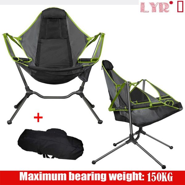 

camp furniture outdoor chair portable heavy-duty folding camping swing aluminum alloy thousand rocking backre