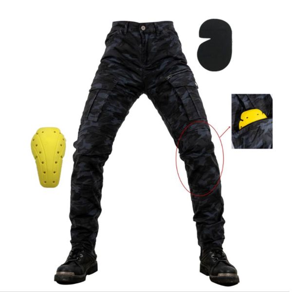 

racing pants motorcycle black camo riding jeans hockey trousers protective men's gear, Black;blue