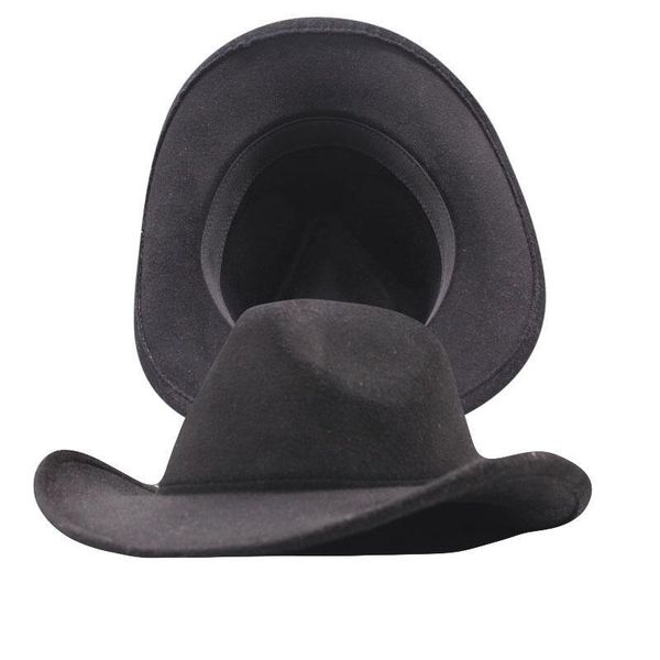 

wide brim hats wool women's men's western cowboy hat for gentleman lady jazz cowgirl with elegant cloche sombrero caps, Blue;gray