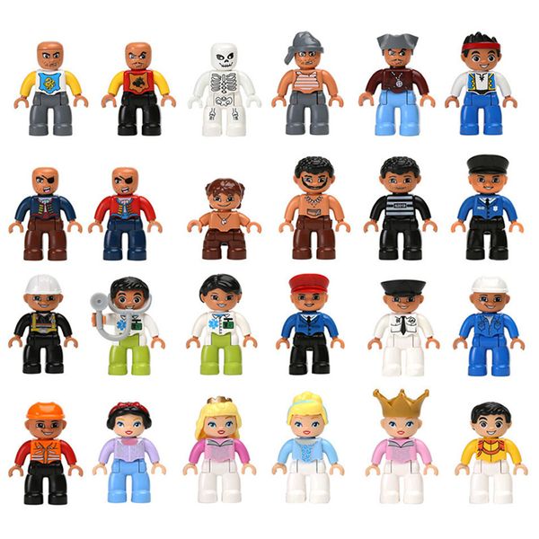 

3Pieces/LotBig Size Building Blocks Figures Brick Toys For Children Family Vocational Doll Figure Model Educational Toy Boys And Girls Gift