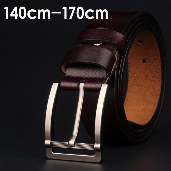 

luxury quality designer belt men's leather extra-long casual needle buckle fat tall men waistband buckles for belts, Black;brown