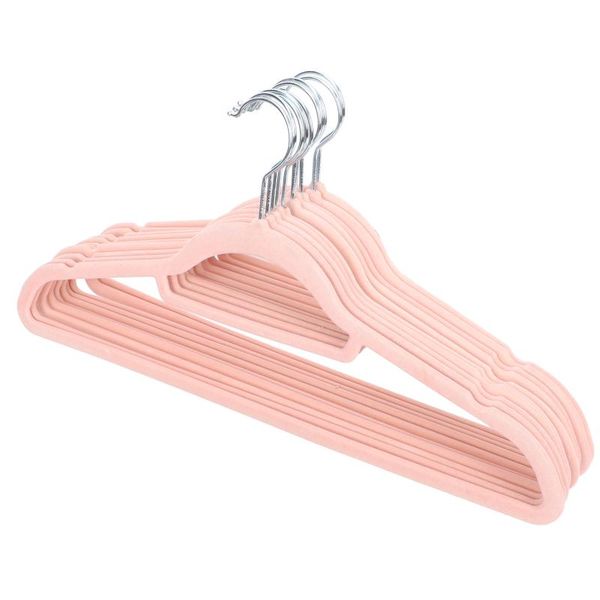

hangers & racks 10pcs shop clothes hanger delicate flocking coat hook household closet organizer