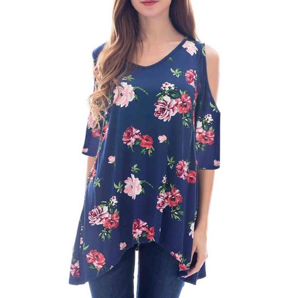 

maternity & tees women's tee 2021 summer o neck short sleeve casual hollow floral print t-shirt clothes pregnancy tshirt femme d30, White