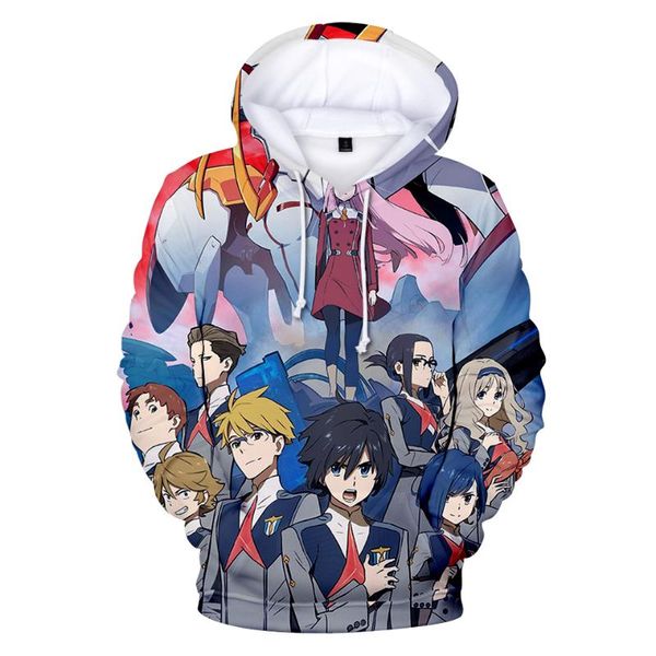 

men's hoodies & sweatshirts darling in the franxx men women 3d print harajuku casual anime dear frank boys/girls long sleeve, Black