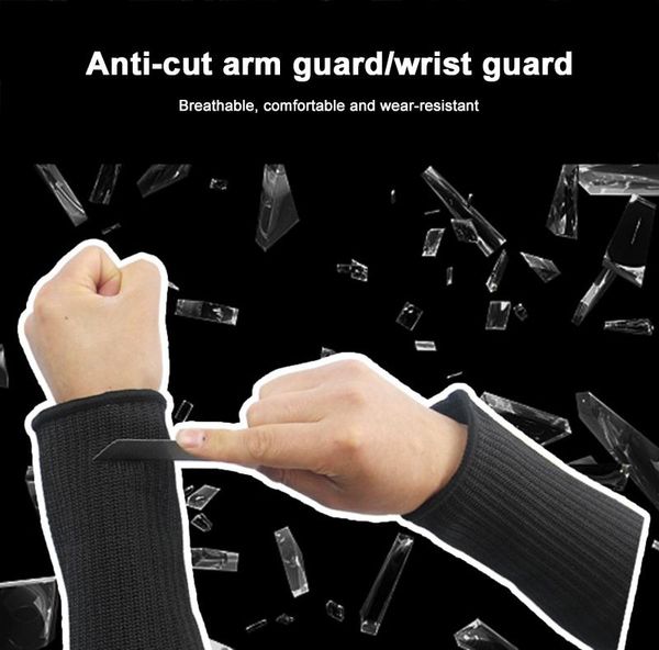 

elbow & knee pads grade 5 steel wire arm guard against cutting and scratch protective soft vintage warmers, Black;gray