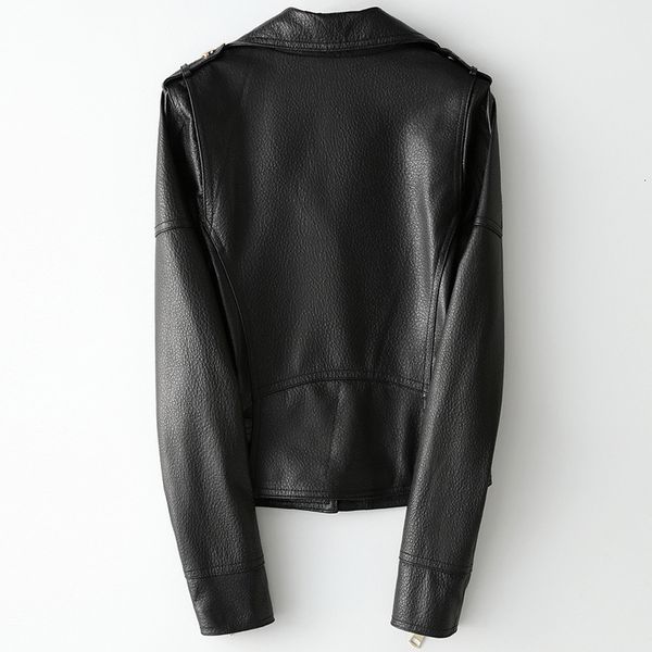 

women's jackets women spring real black autumn genuine sheep jackets with basic metal decorative boyfriend belt, Black;brown