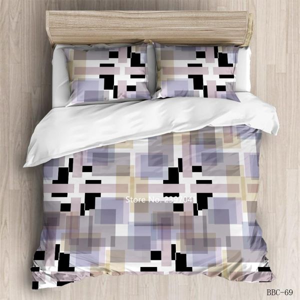

bedding sets 3d printing abstract color patchwork down quilt pillowcase bedroom decor single double  king multi-size