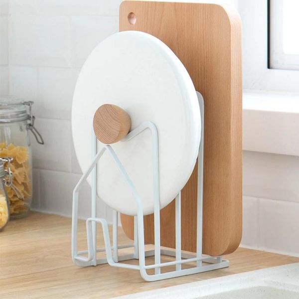 

kitchen storage & organization metal pot lid holder racks chopping board organizer lids stove stand shelf pantry accessories