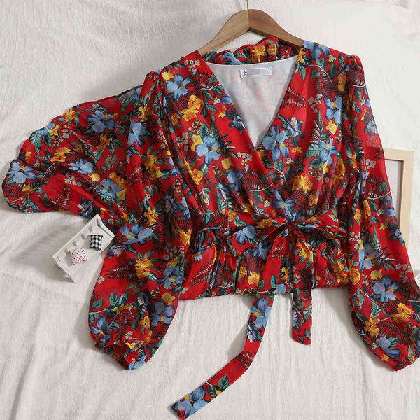 

temperament sweet floral printed chiffon dress women 2021 autumn korean style retro bandage pleated dress elegant women vestidos y1204, Black;gray