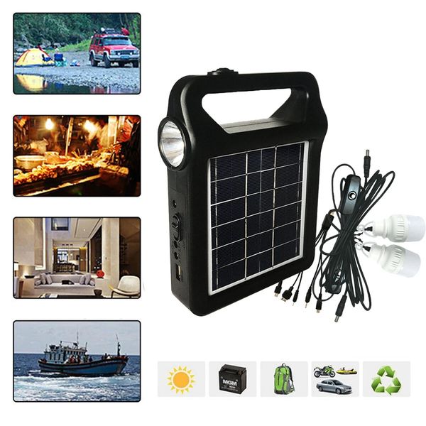 

4000mah solar system power household led light with 2dc output