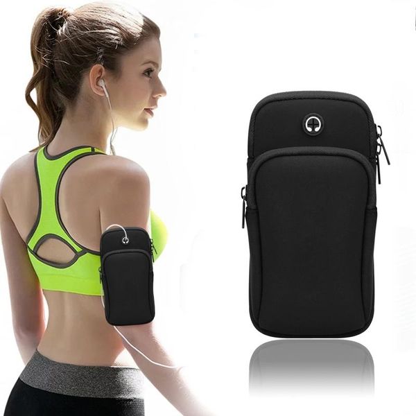 

sport armband running bag case for 12 universal smartphone mobile phone earphone holes keys arm bags pouch cell cases