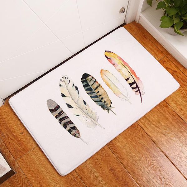 

bath mats nordic style flannel floor mat feather door digital footprint pad kitchen absorbent carpet for living room
