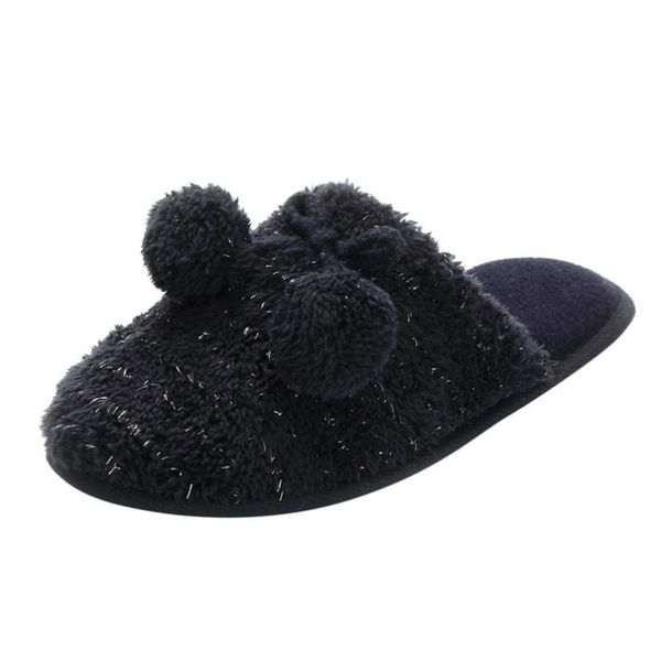 

slippers women cute soft floor bedroom shoes woman zapatos mujer 2021, Black