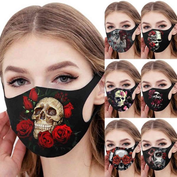 

skull printed mask selling washable men's and women's daily life