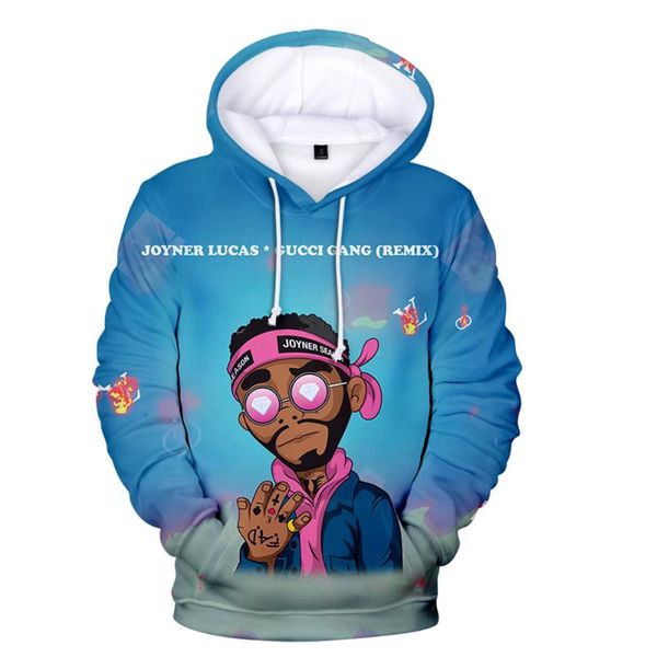 

men's hoodies & sweatshirts 2021 joyner lucas 3d print hooded sweatshirt men/women casual clothes, Black