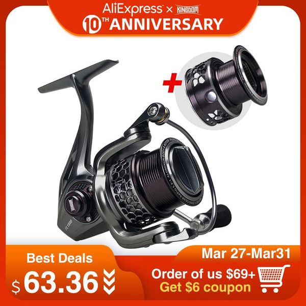 

baitcasting reels kingdom far strike ii spinning fishing reel two spools 11+1bb 5.21 all-metal fir fl1500 fl2000 fl3000