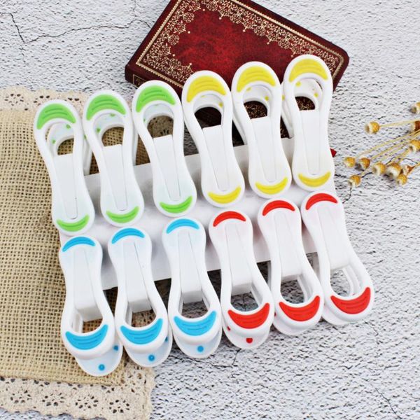 

hangers & racks 12pcs windproof clothespins anti-slip clothes laundry clips for socks blanket underwear (mixed colors)