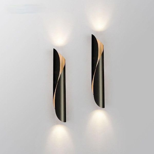 

aluminum tube wall light g9 fixtures black white nordic restaurant living room corridor balcony bedroom lamp