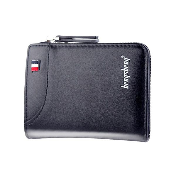 

wallets brand short men fashion solid color zipper card holder multifunction organ pu leather coin purse male pocket, Red;black