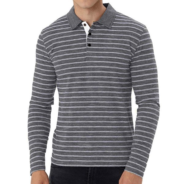 

men's polo shirt paul golf apparel lapel t- long sleeve stripe, White;black