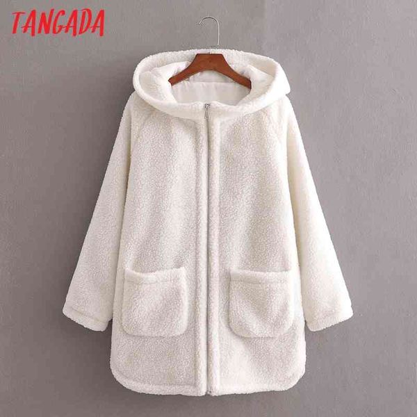 

women white teddy coats jacket loose long sleeves zipper pocket ladies elegant autumn winter coat 1d66 210416, Black