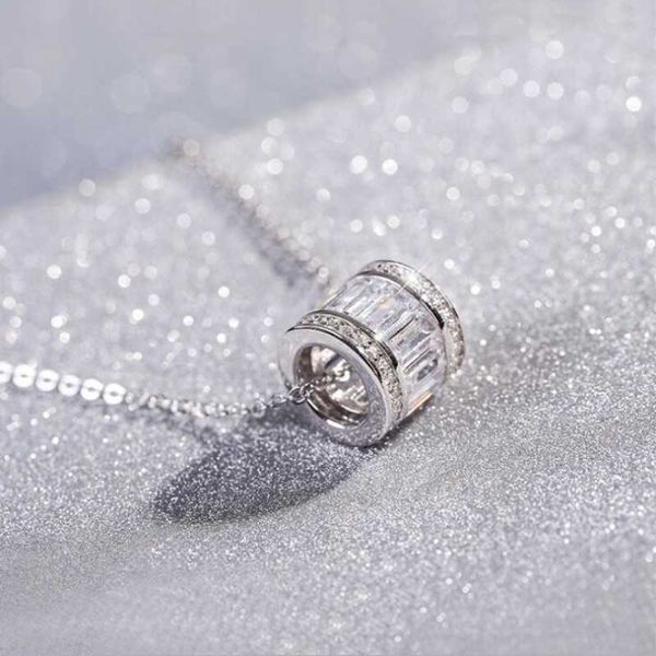 

925 sterling silver jewelry, new fashion, ball, simple, exquisite, wild crystal, chain, pendant necklace xl059