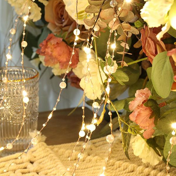 

strings fairy string lights 5m 50 pearl light copper wire warm white constant bright room decoration wedding garland