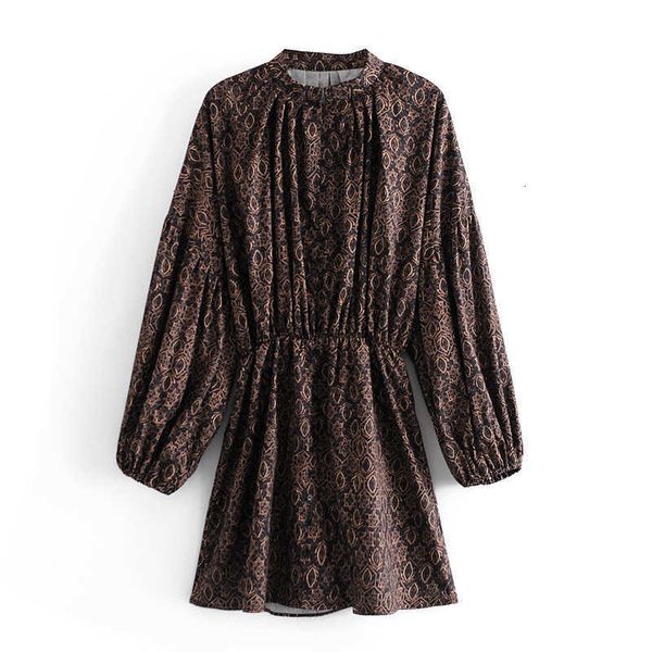 

casual dresses fall europe and the united states women's wear long-sleeved round collar print 62015 1ecb, Black;gray