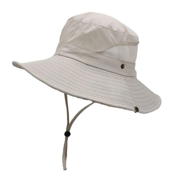 

wide brim hats outdoor men fishing cap solid color anti-uv beach sun caps women bucket hat summer autumn hiking camping, Blue;gray