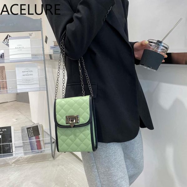 

evening bags acelure fashion solid color shoulder for women 2021 all-match small messenger elegant ladies shopping purse flap