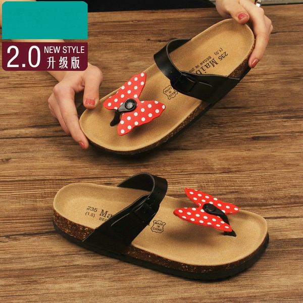 11 Cor Quente Vendas Mulheres Mulheres Chinelos Flip Flops Verão Beach Cork Shoes Slides Meninas Flats Sandális Sapatos Casuais 35-43