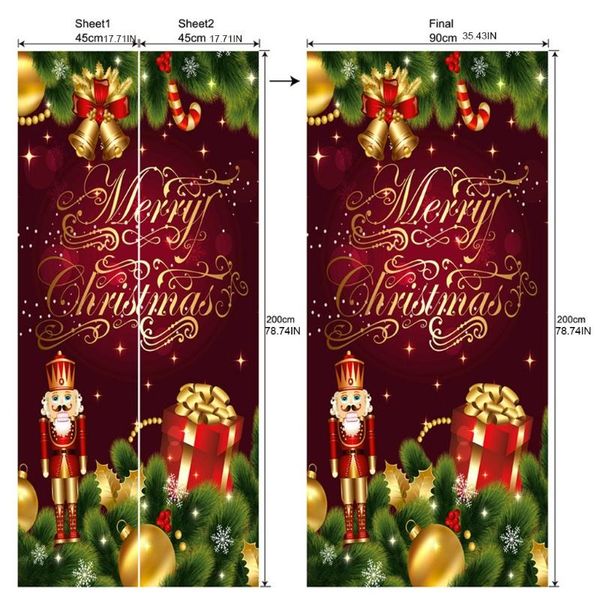 

wallpapers 77cm/90cm christmas decoration 3d wall stickers snowman pattern door