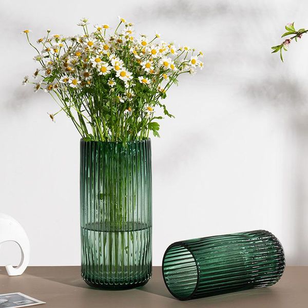 

vases luxurious cylindrical glass vase home decoration living room flower arrangement soft hydroponic device gift