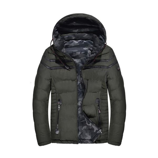 

Winter men's cotton casual hooded thick coat down jacket Solid color large size Parkas M-3XL, Black