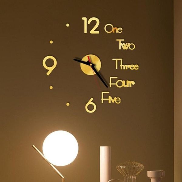 

wall clocks 3d digital clock mirror sticker modern home office living room decor aesthetic diy for bedroom pendulum