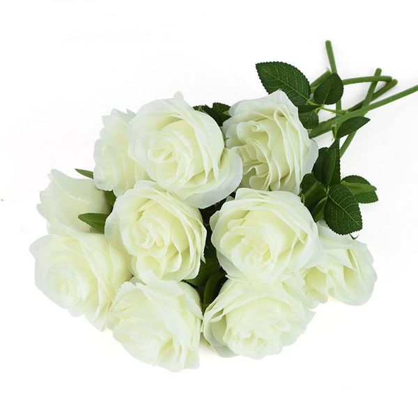 

decorative flowers & wreaths 3/5 heads silk roses fake rose artificial romantic wedding party bride bouquet home office garden floral decor