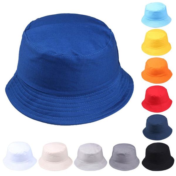 

outdoor hats 2021 pure color sunbonnet fedora fisherman hat beach cap cotton bucket women summer sunscreen fishman, Black;white