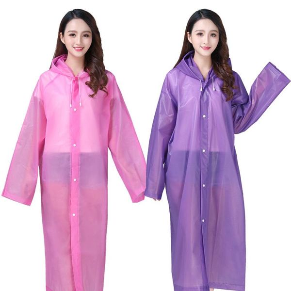 

rain wear fashion eva women raincoat thickened waterproof coat clear transparent camping rainwear suit