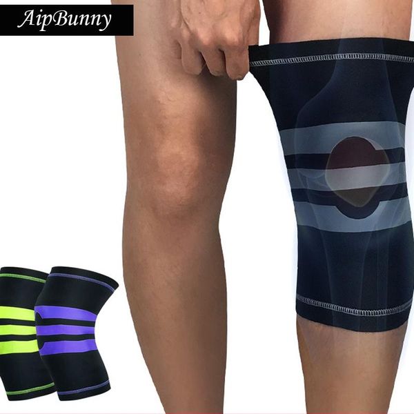 

elbow & knee pads aipbunny neoprene men women sport safety leg warmer powerlifting football protector guard running kneecap kneepad, Black;gray