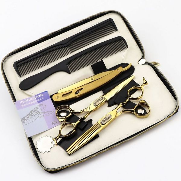 

superior quality jaguar xmq-02 barber cutting/thinning hair scissors kit with retail leather case