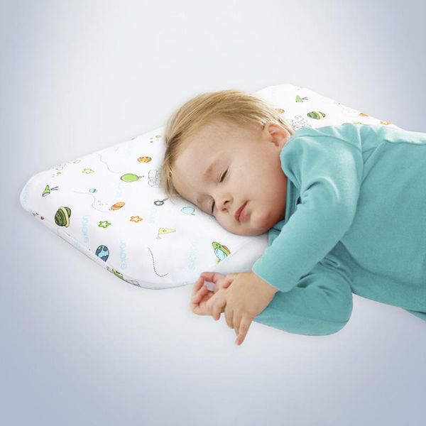 

pillow kids ventilated silica gel neck supportive sleeping pillows for bedroom baby head cushion with cartoon cotton pillowcase