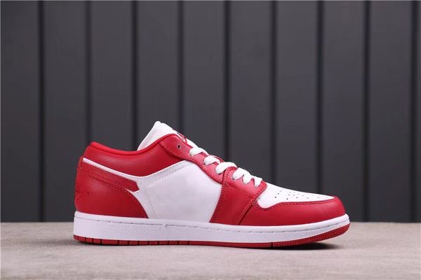 

jumpman 1 low gym red white basketball shoes mens 1s new beginnings outdoor sports sneakers size eu36-46 ship with shoebox