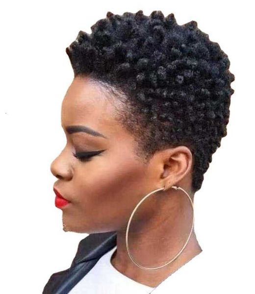 

curl women's short hair cap wig quantity is large, Black