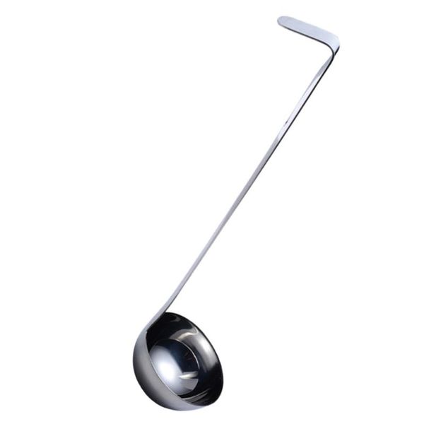 

mugs 1 pc long handle ounce spoon stainless steel creative oil (silver)